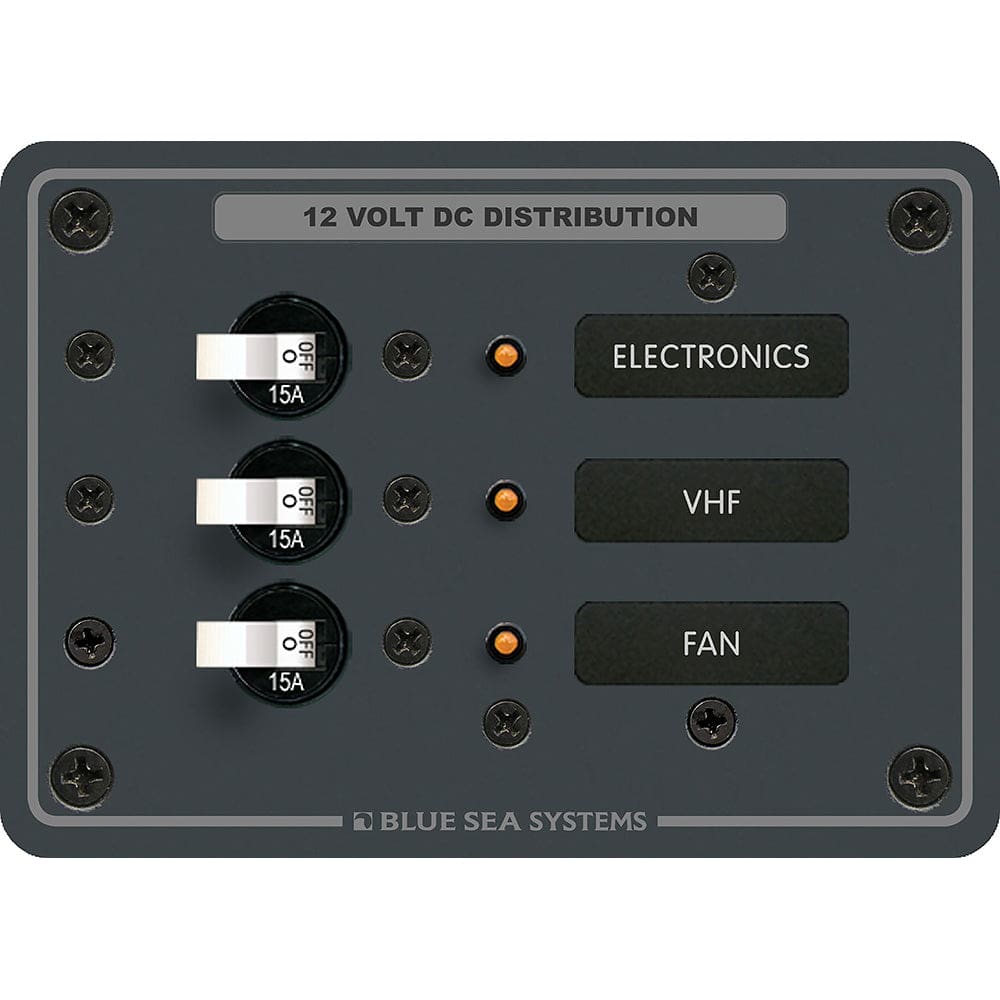 Blue Sea 8025 DC 3 Position Breaker Panel - White Switches - Electrical | Electrical Panels - Blue Sea Systems