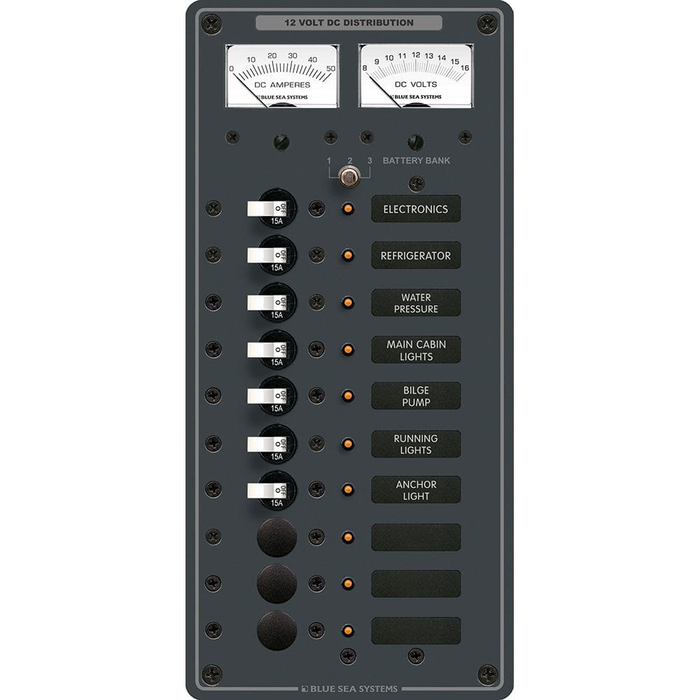 Blue Sea 8082 DC 10 Position Toggle Branch Circuit Breaker Panel - Electrical | Electrical Panels - Blue Sea Systems