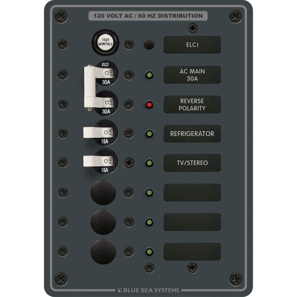 Blue Sea 8101 ELCI GFCI Panel AC 5 Position - Electrical | Electrical Panels - Blue Sea Systems