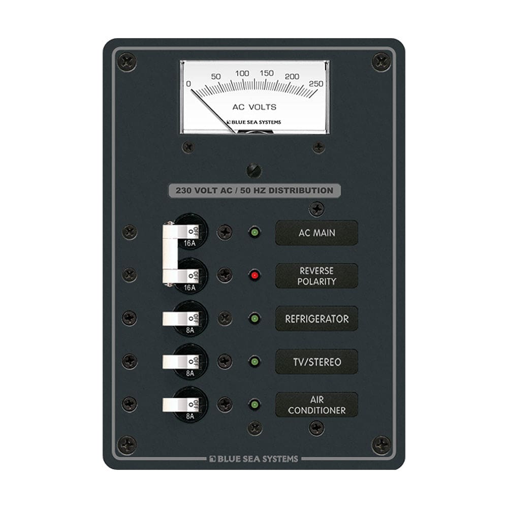 Blue Sea 8143 AC Main + Branch A-Series Toggle Circuit Breaker Panel (230V) - Main + 3 Position - Electrical | Electrical Panels - Blue Sea