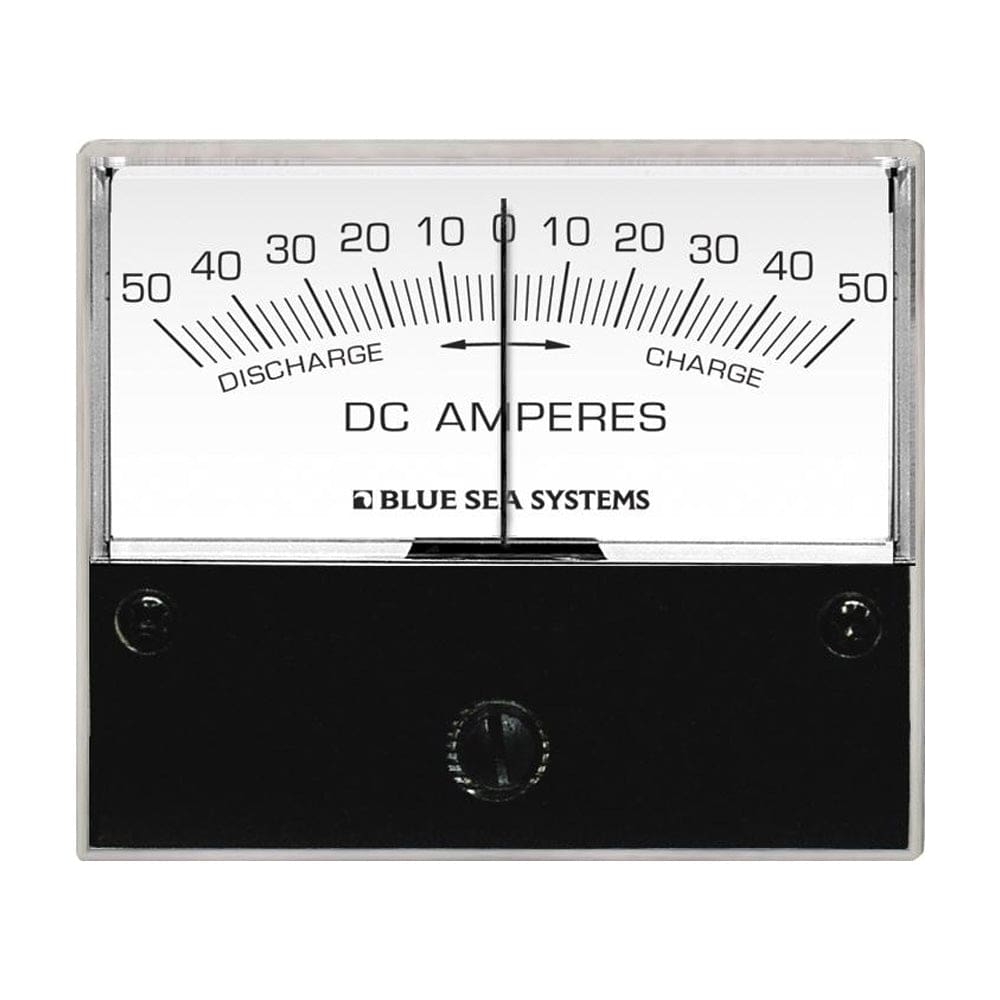 Blue Sea 8252 DC Zero Center Analog Ammeter - 2-3/ 4 Face 50-0-50 Amperes DC - Electrical | Meters & Monitoring - Blue Sea Systems