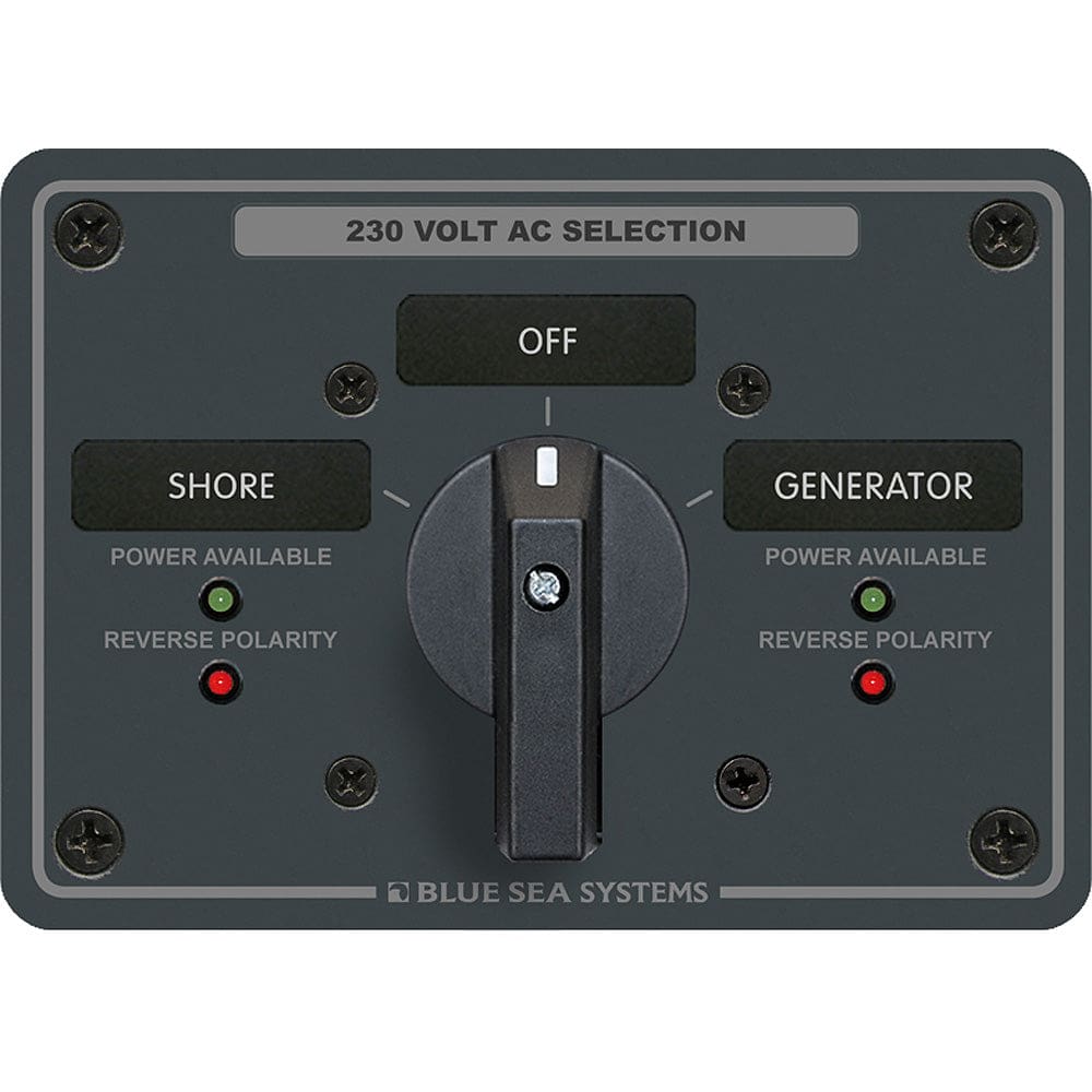 Blue Sea 8357 AC Rotary Switch Panel 65 Ampere 2 Position + OFF 2 Pole - Electrical | Electrical Panels - Blue Sea Systems