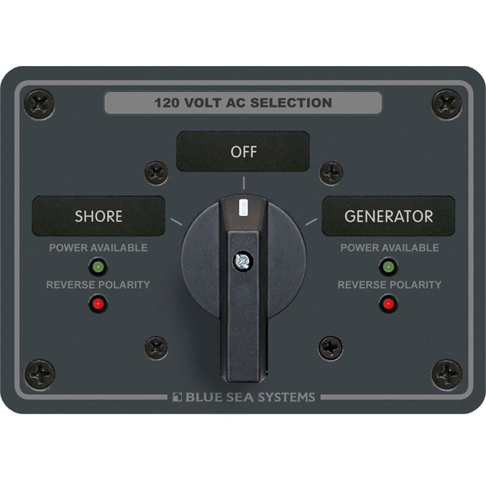 Blue Sea 8365 AC Rotary Switch Panel 65 Ampere 2 Positions + OFF 2 Pole - Electrical | Electrical Panels - Blue Sea Systems