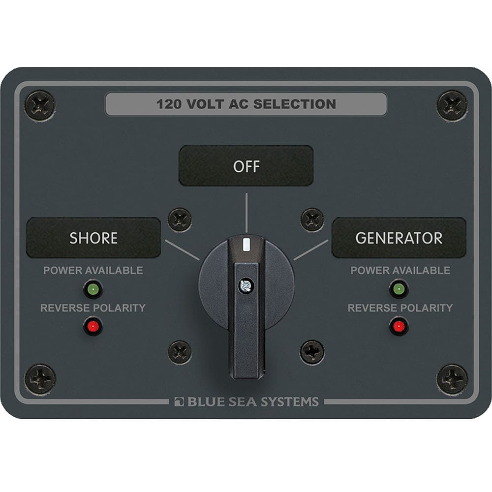 Blue Sea 8367 AC Rotary Switch Panel 30 Ampere 2 Positions + OFF 2 Pole - Electrical | Electrical Panels - Blue Sea Systems