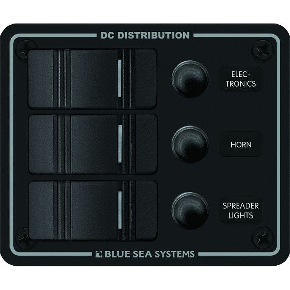 Blue Sea 8374 Water Resistant 3 Position - Black - Vertical Mount Panel - Electrical | Electrical Panels - Blue Sea Systems