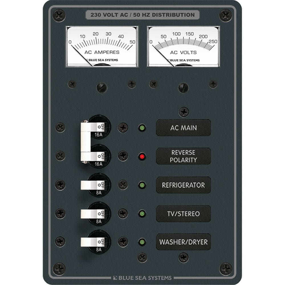 Blue Sea 8509 AC Main + Branch A-Series Toggle Circuit Breaker Panel (230V) - Main + 3 Position - Electrical | Electrical Panels - Blue Sea