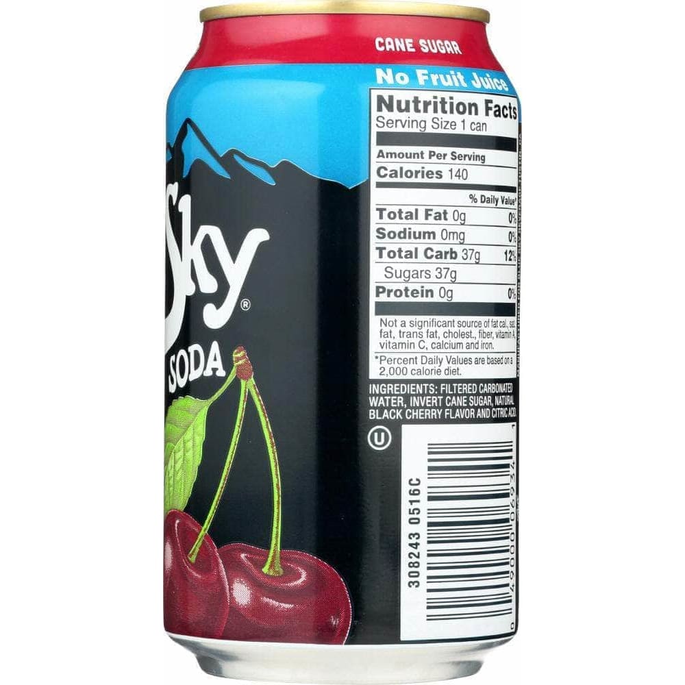 Blue Sky Blue Sky Cane Sugar Soda Black Cherry 6-12oz, 72 oz