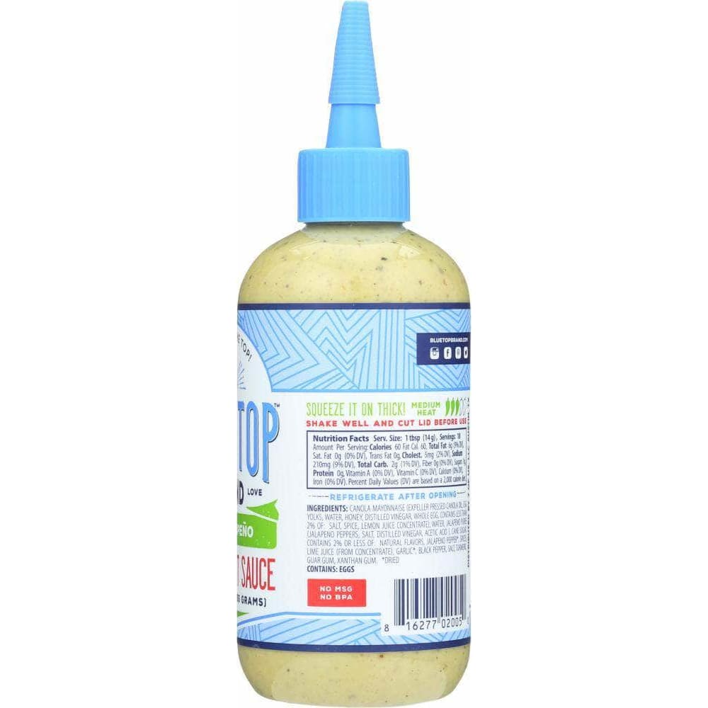 Blue Top Brand Blue Top Brand Creamy Hot Sauce Lime Jalapeno, 9 oz