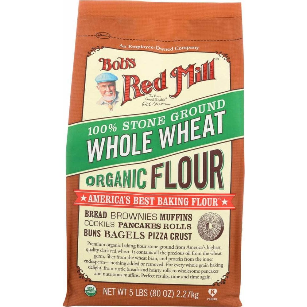 Bobs Red Mill Bob's Red Mill 100% Stone Ground Whole Wheat Organic Flour, 5 lb