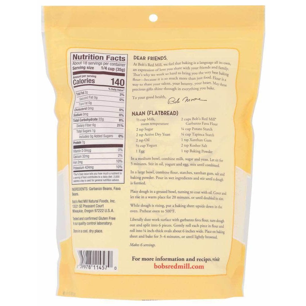 Bobs Red Mill Bob's Red Mill Gluten Free Garbanzo Fava Flour, 22 oz