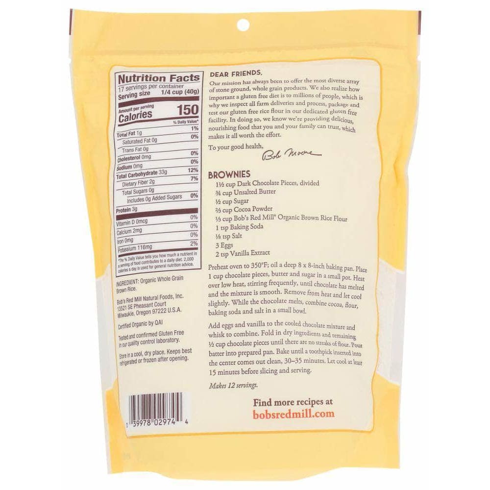 Bobs Red Mill Bob's Red Mill Organic Brown Rice Flour, 24 oz