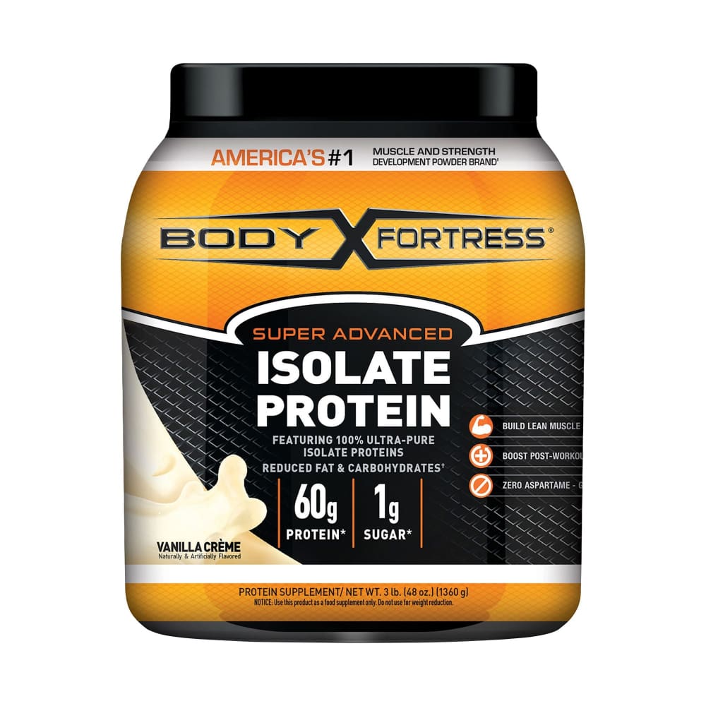 Body Fortress Super Advanced Vanilla Protein Isolate 3 lbs. - Body Fortress