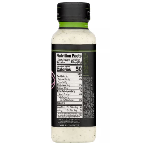 Bolthouse Bolthouse Farms Organic Avocado Ranch Yogurt Dressing, 12 oz