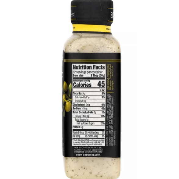 Bolthouse Bolthouse Farms Organic Lemon Basil Vinaigrette Dressing, 12 oz