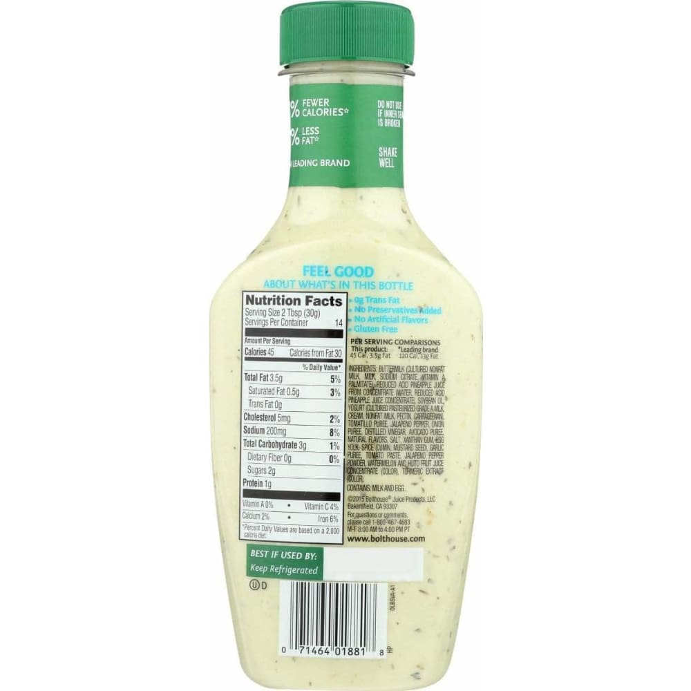 Bolthouse Bolthouse Salsa Verde Avocado Yogurt Dressing, 14 oz