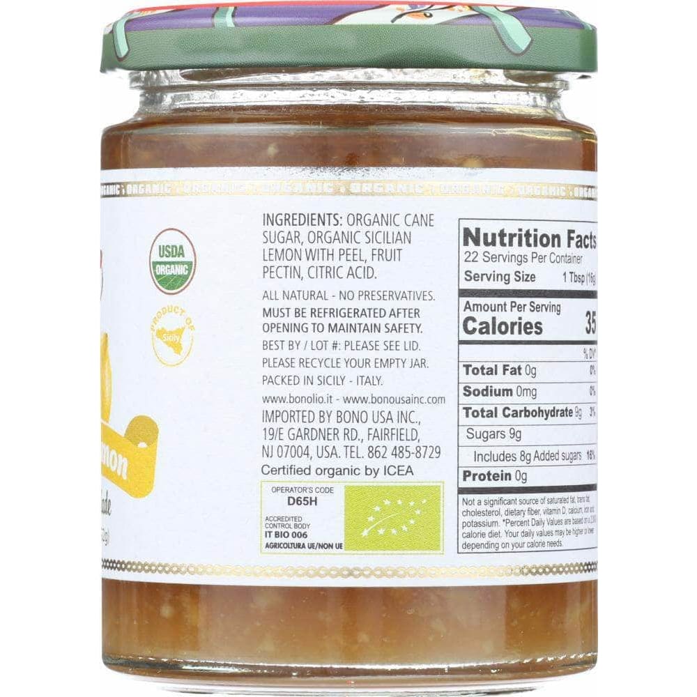 Bono Bono Sicilian Lemon Marmalade, 12.4 oz