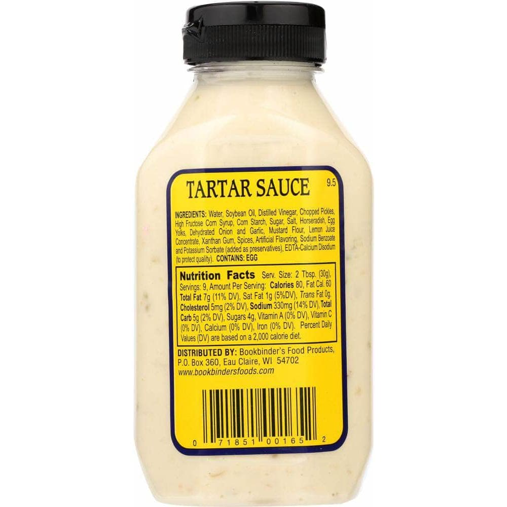 Bookbinders Bookbinders Tartar Sauce, 9.5 oz