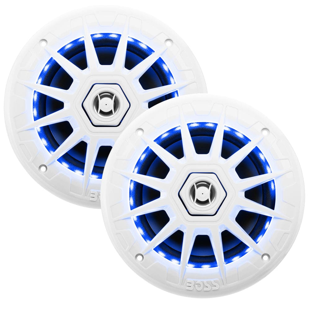 Boss Audio 6.5 MRGB65 Speakers w/ RGB Lighting - White - 200W - Entertainment | Speakers - Boss Audio