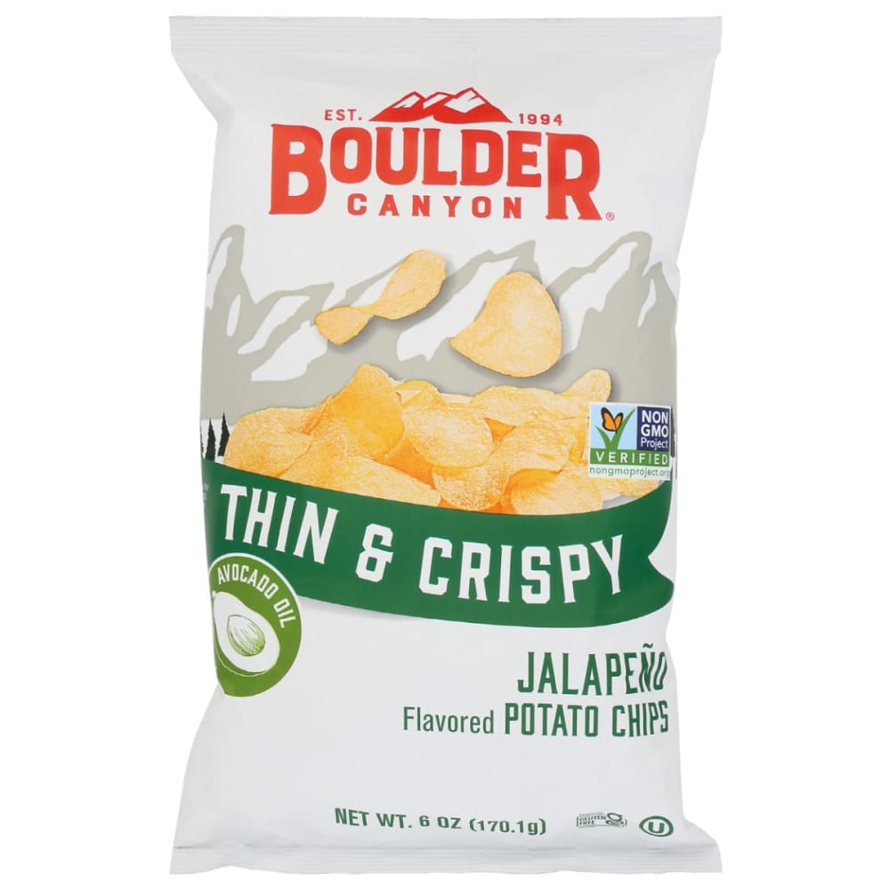 BOULDER CANYON: Thin and Crispy Jalapeno Potato Chips 6 oz (Pack of 5) - Potato Chips - BOULDER CANYON