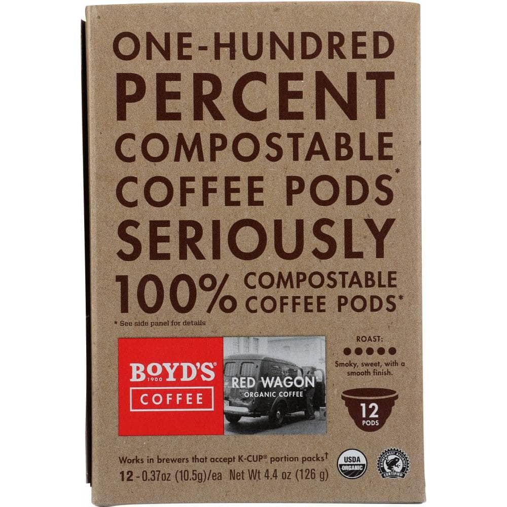 Boyds Boyds Organic Red Wagon Coffee Single Cups, 12 pcs