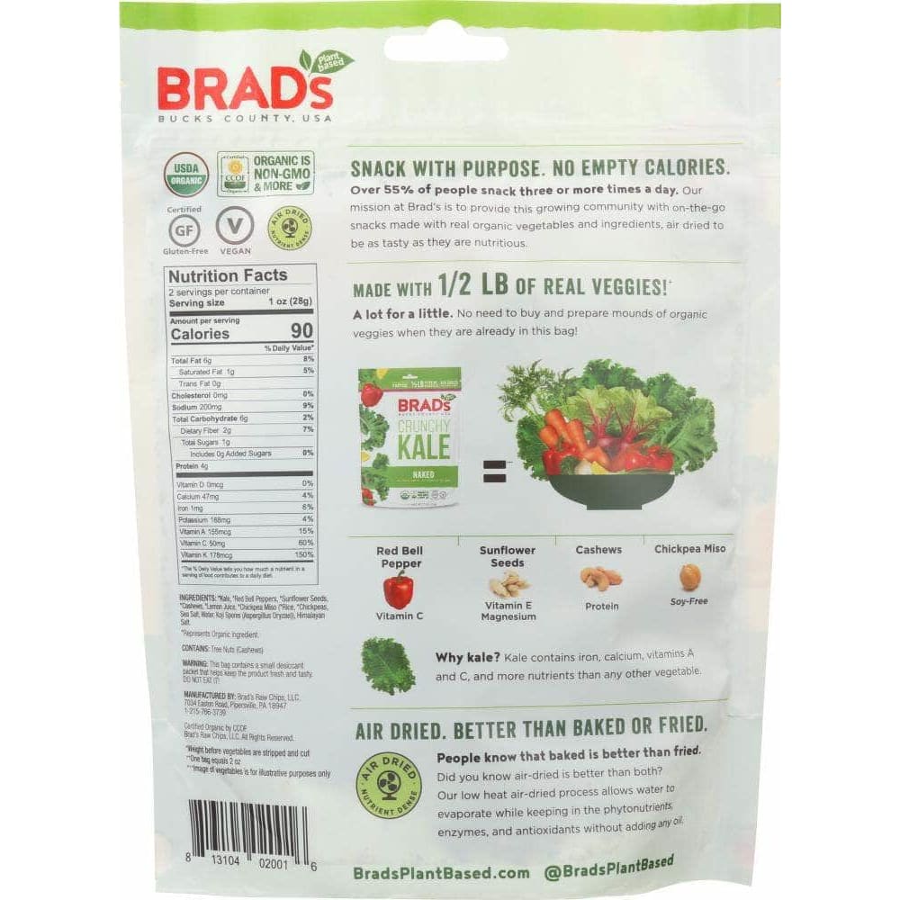 Brads Plant Based Brads Plant Based Crunchy Kale Naked, 2 oz