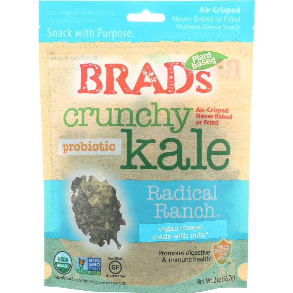 Brads Plant Based Brads Raw Crunchy Kale Radical Ranch with Probiotic, 2 oz