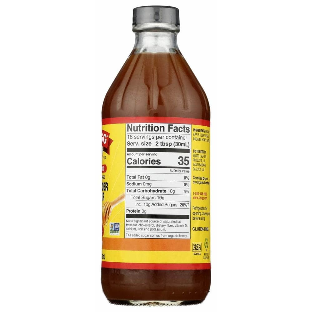 BRAGG Grocery > Cooking & Baking > Vinegars BRAGG: Organic Honey Apple Cider Vinegar, 16 oz