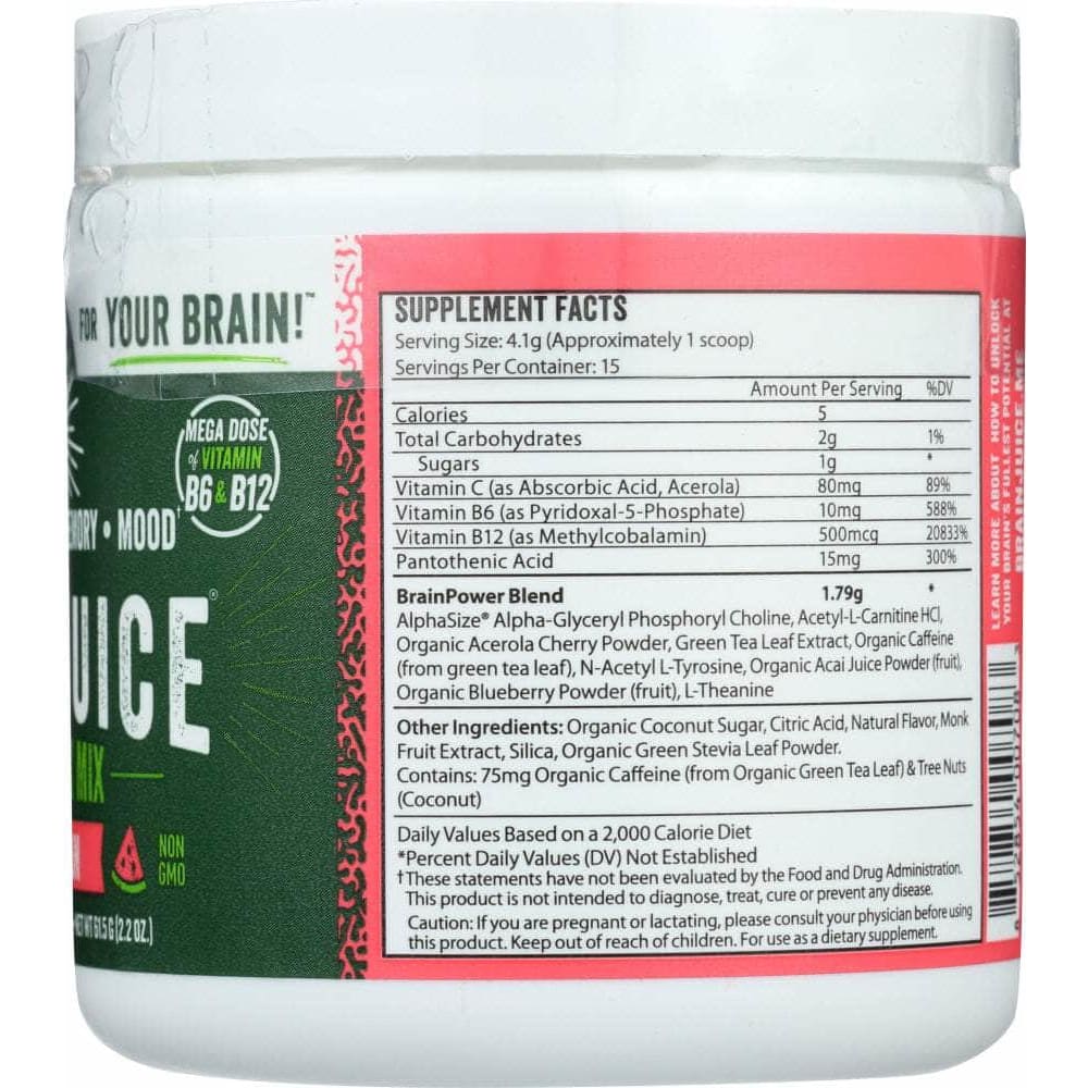 BRAINJUICE Brainjuice Original Watermelon Powder 15 Serving, 2.2 Oz