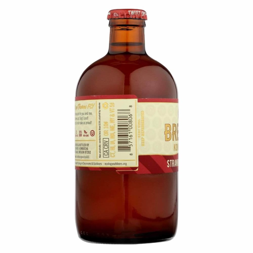 Brew Dr Kombucha Strawberry Basil Kombucha 14 oz Case of 4