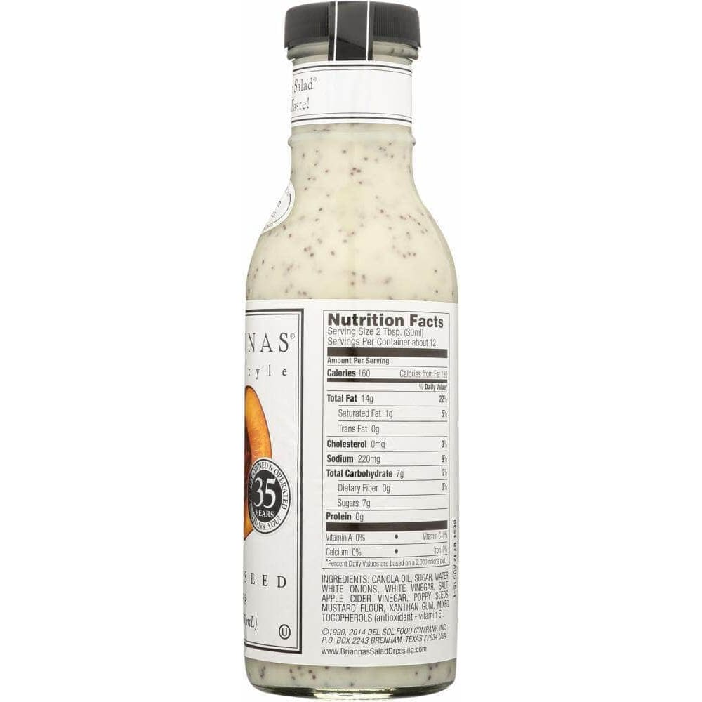 Briannas Briannas Home Style Dressing Rich Poppy Seed, 12 oz