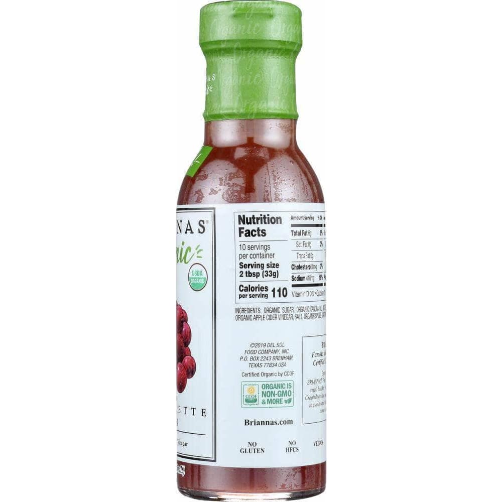 Briannas Briannas Organic Red Wine Vinaigrette Dressing, 10 oz