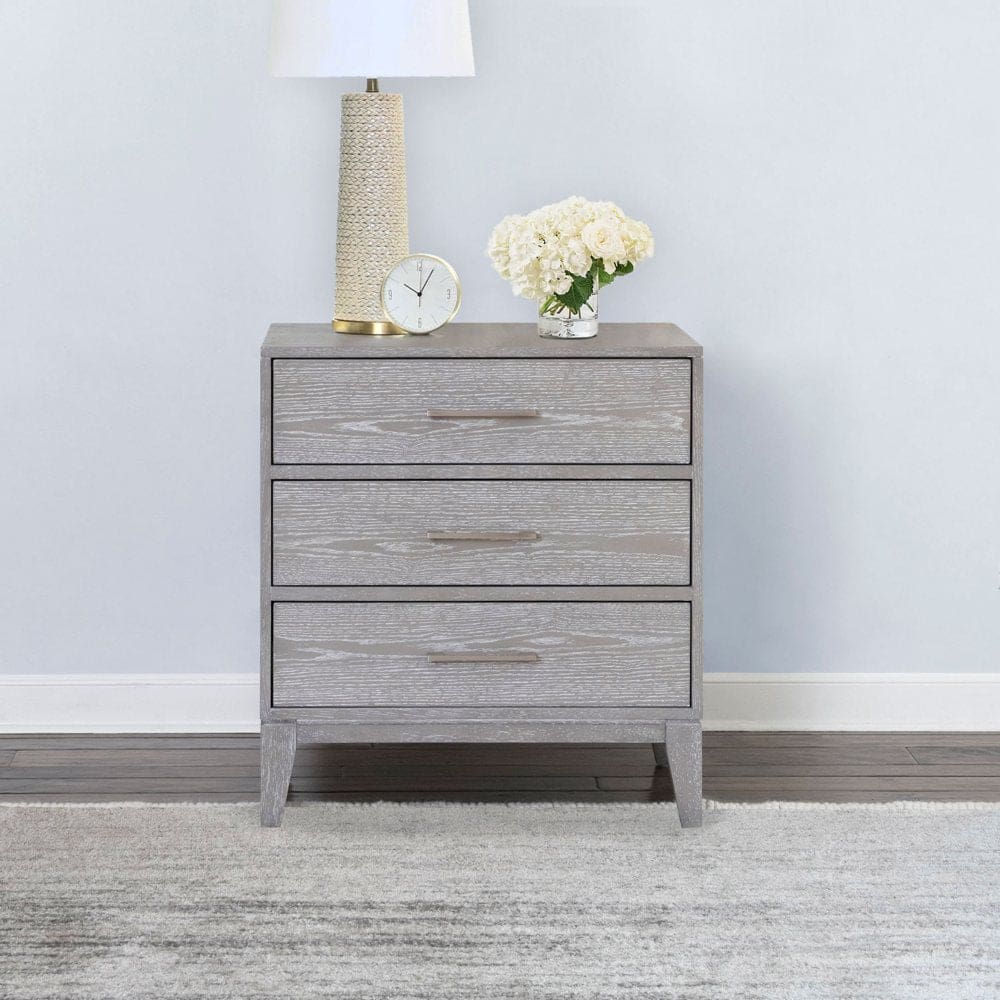 Bridget Solid Wood Case Bedroom Collection Gray Nightstand - Bedroom Furniture - Bridget