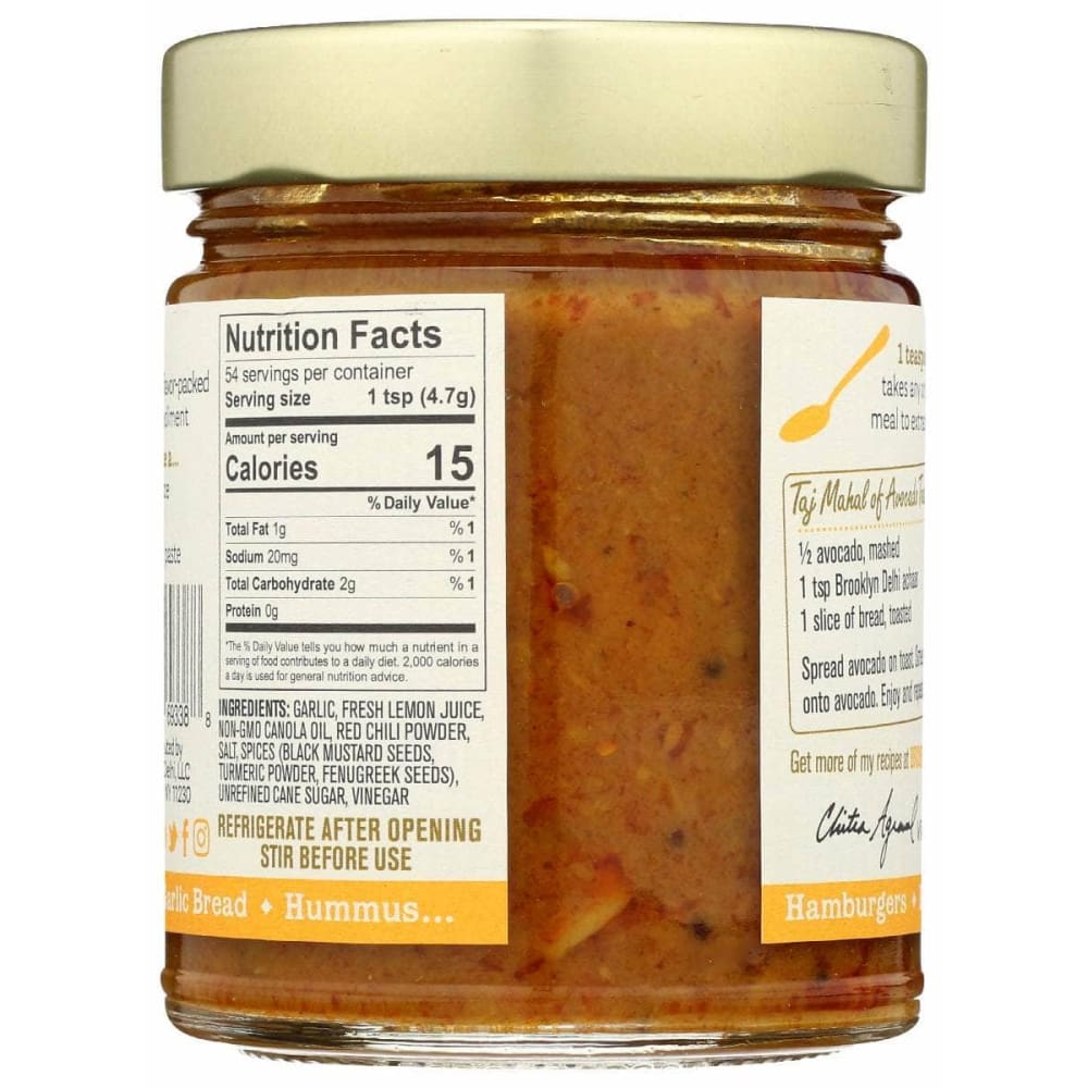 BROOKLYN DELHI Grocery > Pantry > Condiments BROOKLYN DELHI Roasted Garlic Achaar Chili, 9 oz