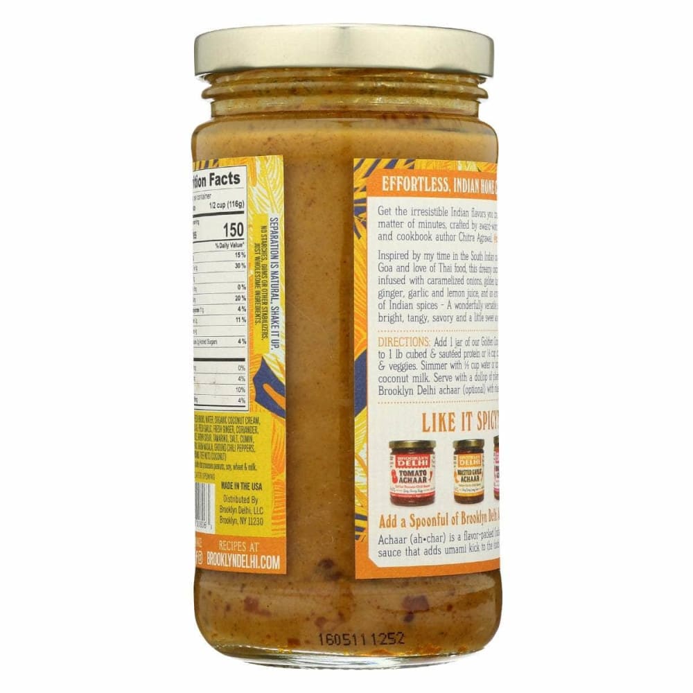 BROOKLYN DELHI Grocery > Cooking & Baking > Seasonings BROOKLYN DELHI: Sauce Simmer Ccnut Curry, 12 oz