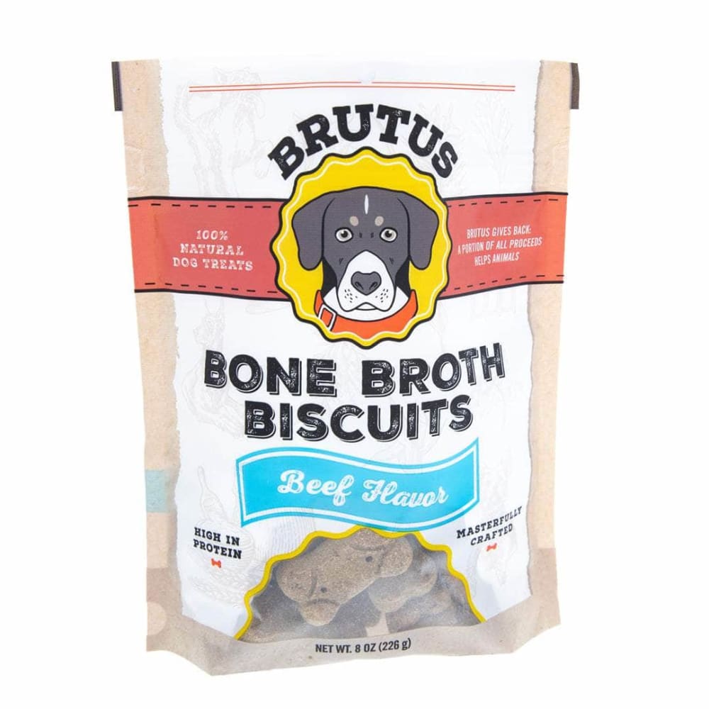 BRUTUS BROTH Pet > Dog Treats BRUTUS BROTH Bone Broth Biscuit Beef Flavor, 8 oz