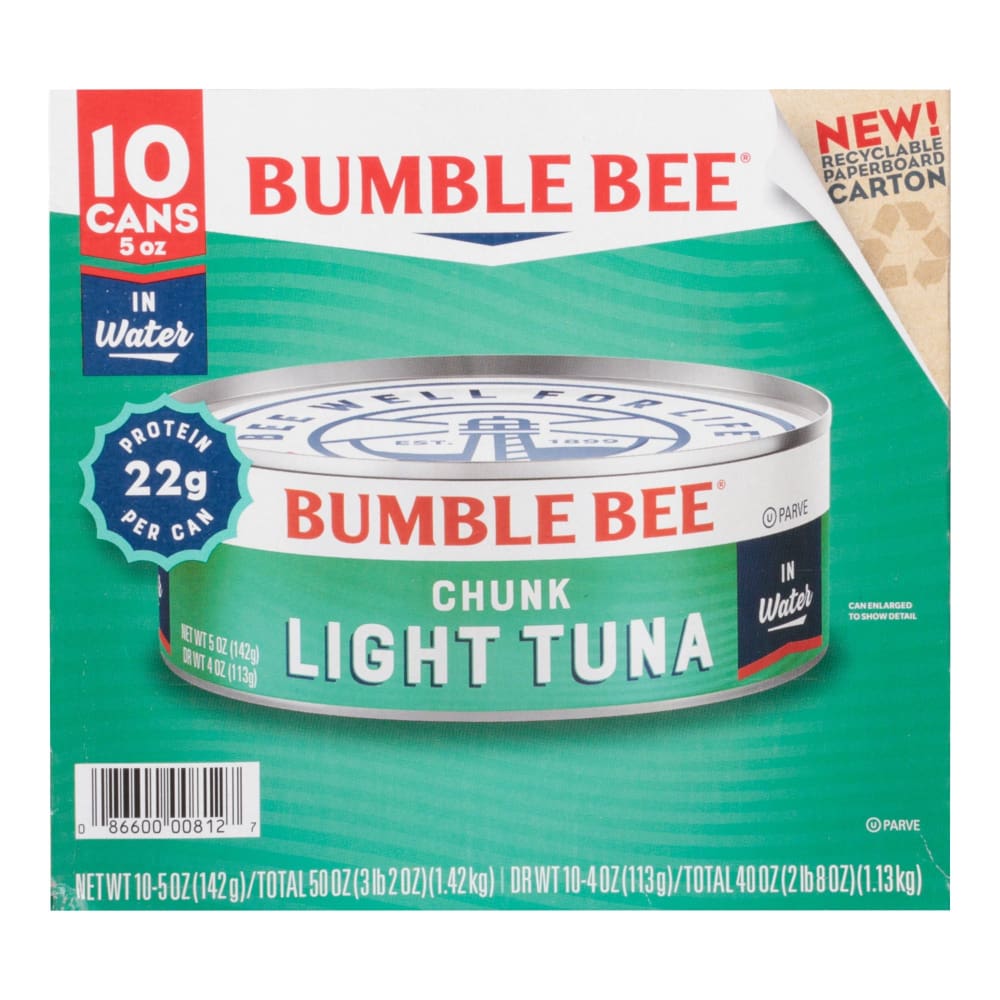Bumble Bee Chunk Light Tuna in Water 10 pk./5 oz. - Bumble Bee