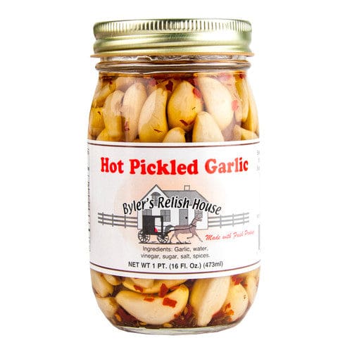 Byler’s Relish House Hot Pickled Garlic 16oz (Case of 12) - Misc/Misc Bulk Foods - Byler’s Relish House