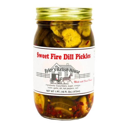 Byler’s Relish House Sweet Fire Dill Pickles 16oz (Case of 12) - Misc/Misc Bulk Foods - Byler’s Relish House