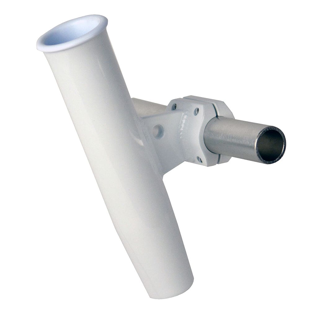 C. E. Smith Aluminum Horizontal Clamp-On Rod Holder 1-5/ 16 OD White - Powdercoat w/ Sleeve - Boat Outfitting | Rod Holders - C.E. Smith