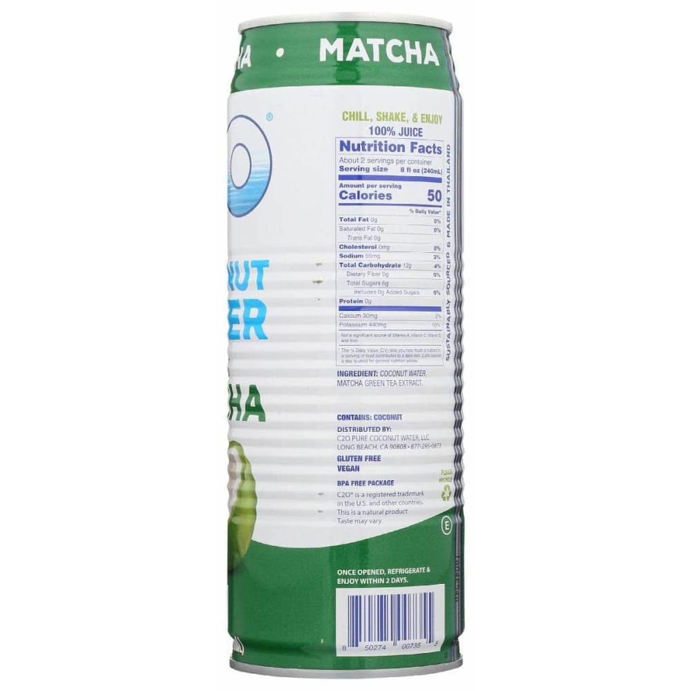 C2O C2O Coconut Water Matcha, 17.5 Fo