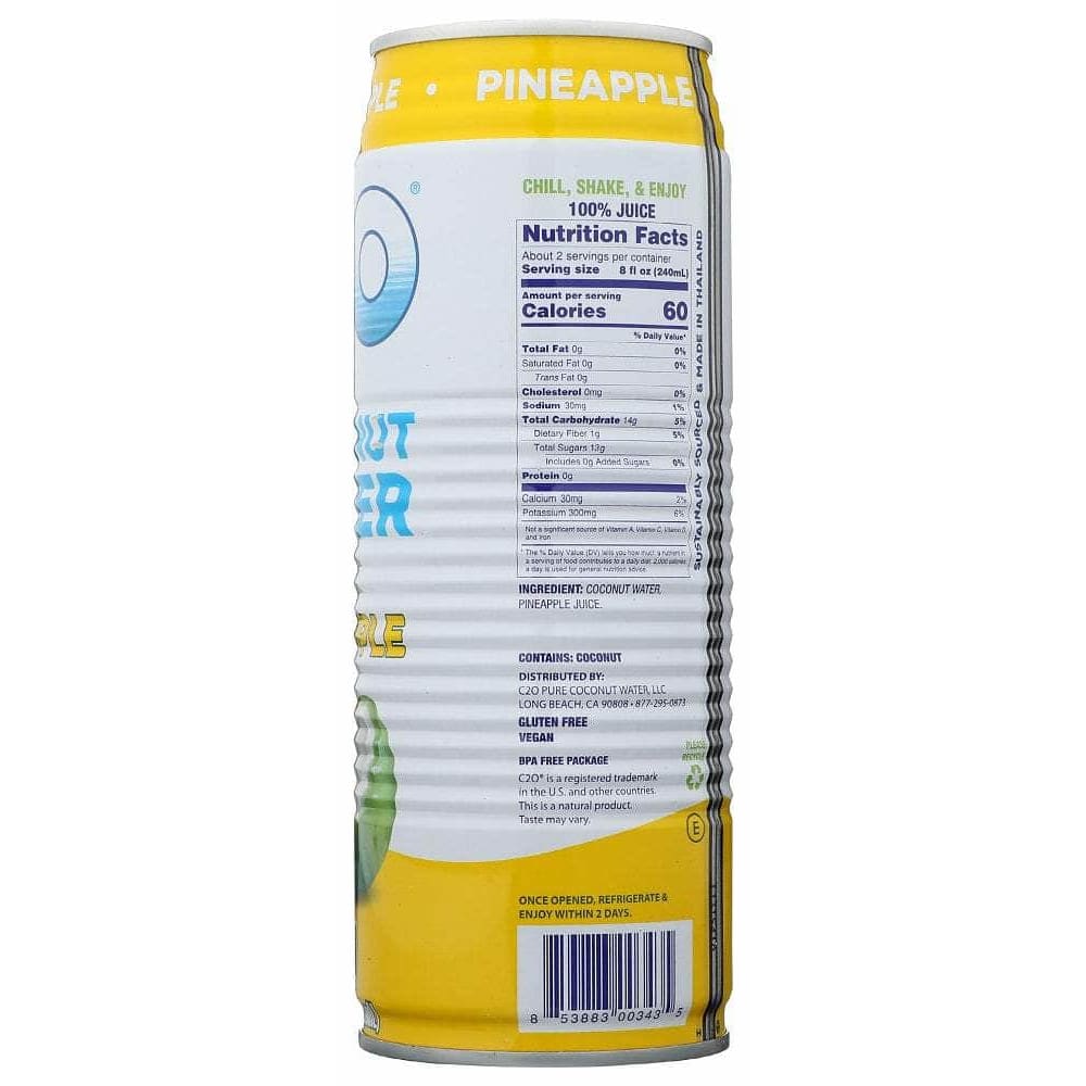 C2O C2O Coconut Water With Pineapple Juice, 17.5 Oz