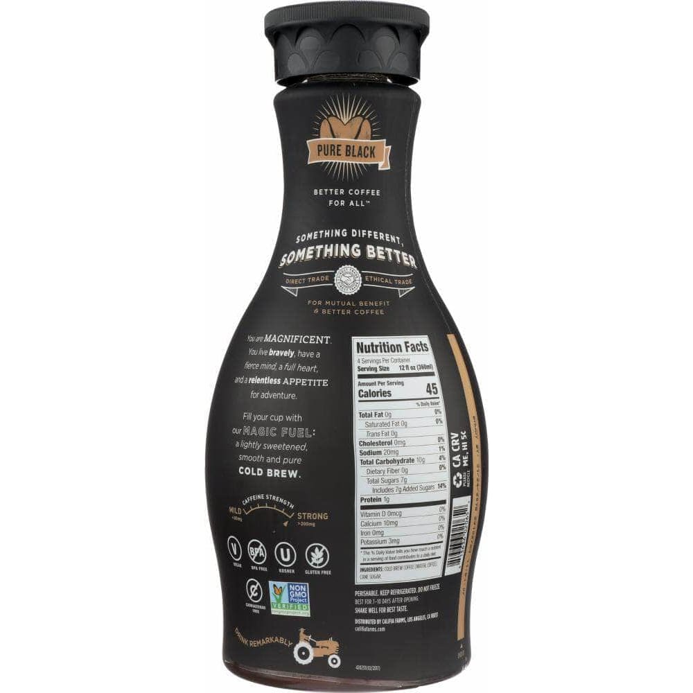 Califia Califia Pure Black Cold Brew Coffee Lightly Sweetened, 48 oz