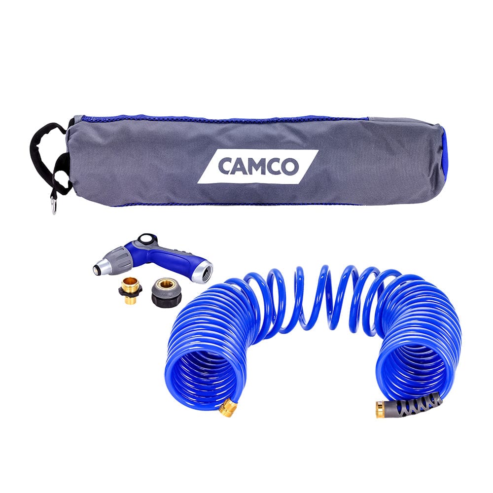 Camco 40’ Coiled Hose & Spray Nozzle Kit - Boat Outfitting | Cleaning,Boat Outfitting | Deck / Galley - Camco