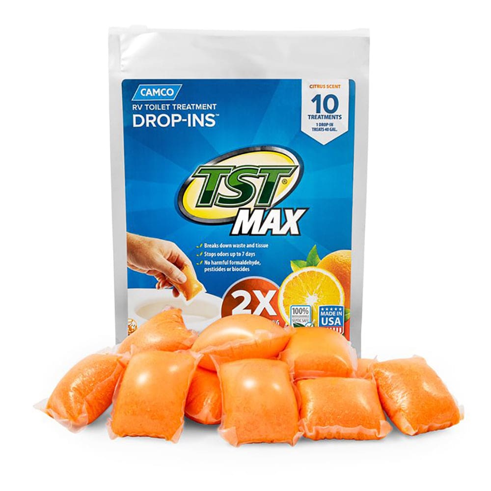 Camco TST MAX Orange RV Toilet Treatment Drop-Ins *10-Pack (Pack of 3) - Marine Plumbing & Ventilation | Accessories,Marine Plumbing &