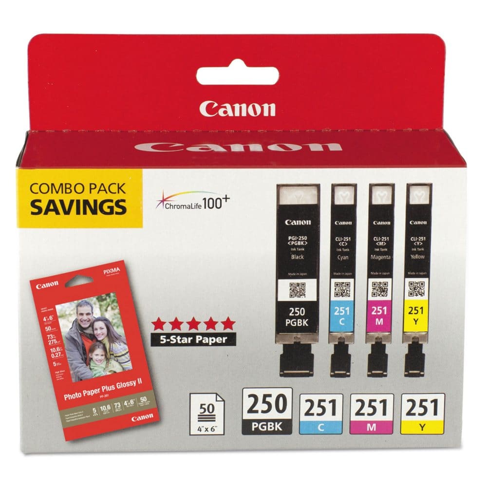Canon PGI-250BK/CLI-251 Ink Tank Cartridge Combo (4 pk.) - Ink Cartridges - Canon
