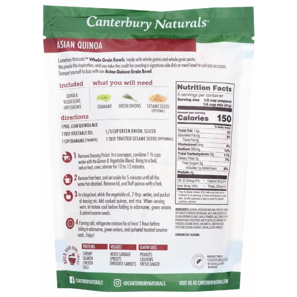 CANTERBURY NATURALS Grocery > Pantry > Rice CANTERBURY NATURALS: Quinoa Asian, 7.25 oz