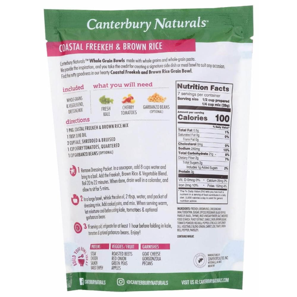 CANTERBURY NATURALS Grocery > Pantry > Rice CANTERBURY NATURALS: Rice Brwn Freekah Coastal, 7 oz