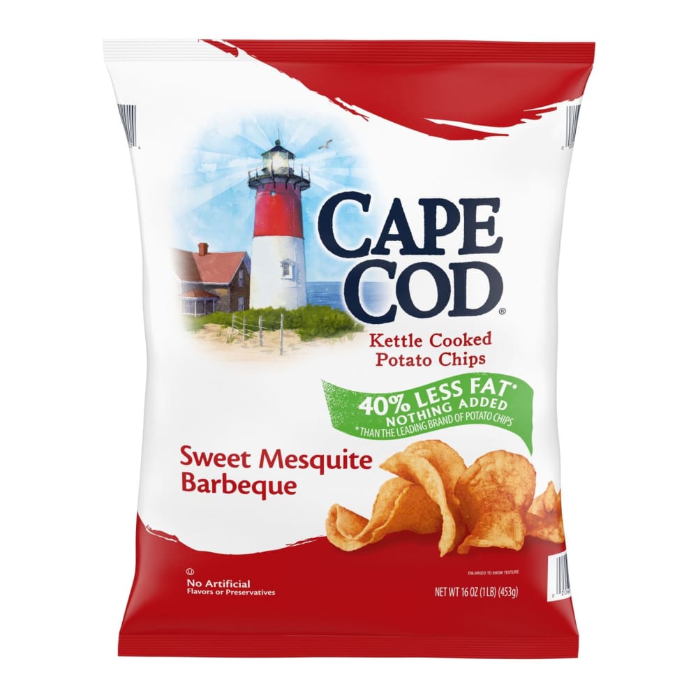 Cape Cod Cape Cod Less Fat Sweet Mesquite Barbeque Kettle Cooked Potato Chips 16 oz. - Home/Grocery Household & Pet/Canned & Packaged
