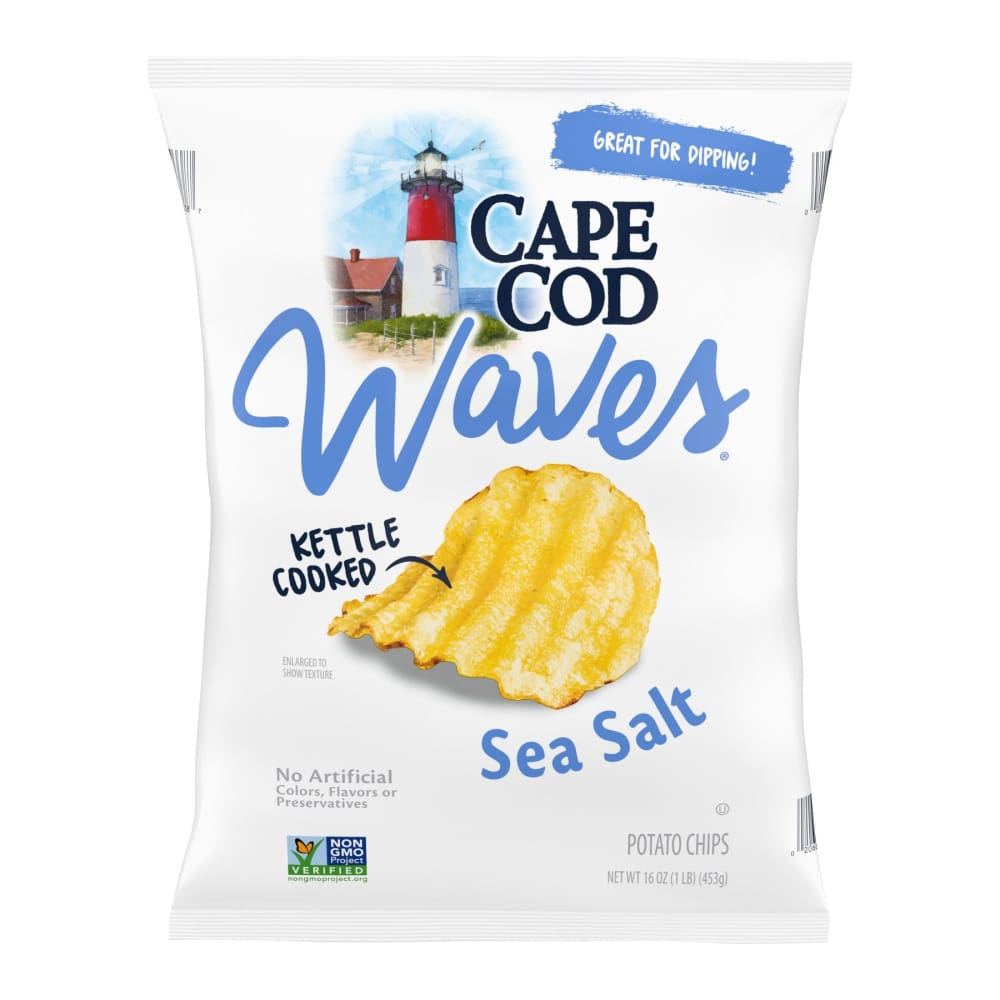 Cape Cod Cape Cod Wavy Cut Sea Salt Kettle Potato Chips 16 oz. - Home/Seasonal Home/Game Day/Game Day Foods/ - Cape Cod