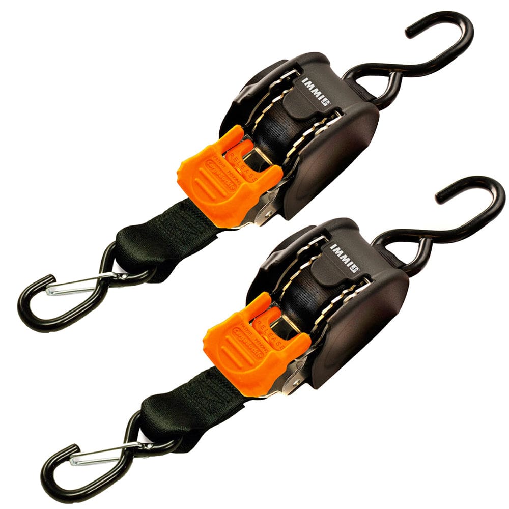 CargoBuckle Mini G3 Retractable Tie-Down w/ Dual S-Hooks 1 x 72 - Pair - Trailering | Tie-Downs - CargoBuckle